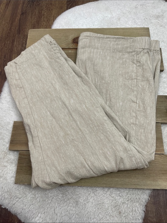 J. Jill Pants - J.Jill Tan Linen Blend Stretch Ankle Pants